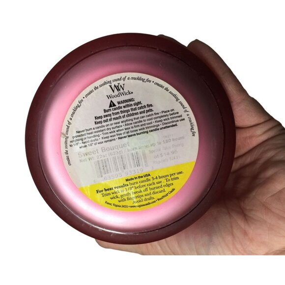 Pair of Red & Patterned Woodwick Candle Holders - each about 7" tall - Picture 3 of 9